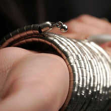 Tribhanga Silver Spiral Cuffs