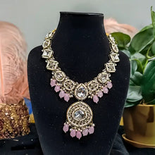 Nitya Kundan Semi- Bridal Set-Baby Pink