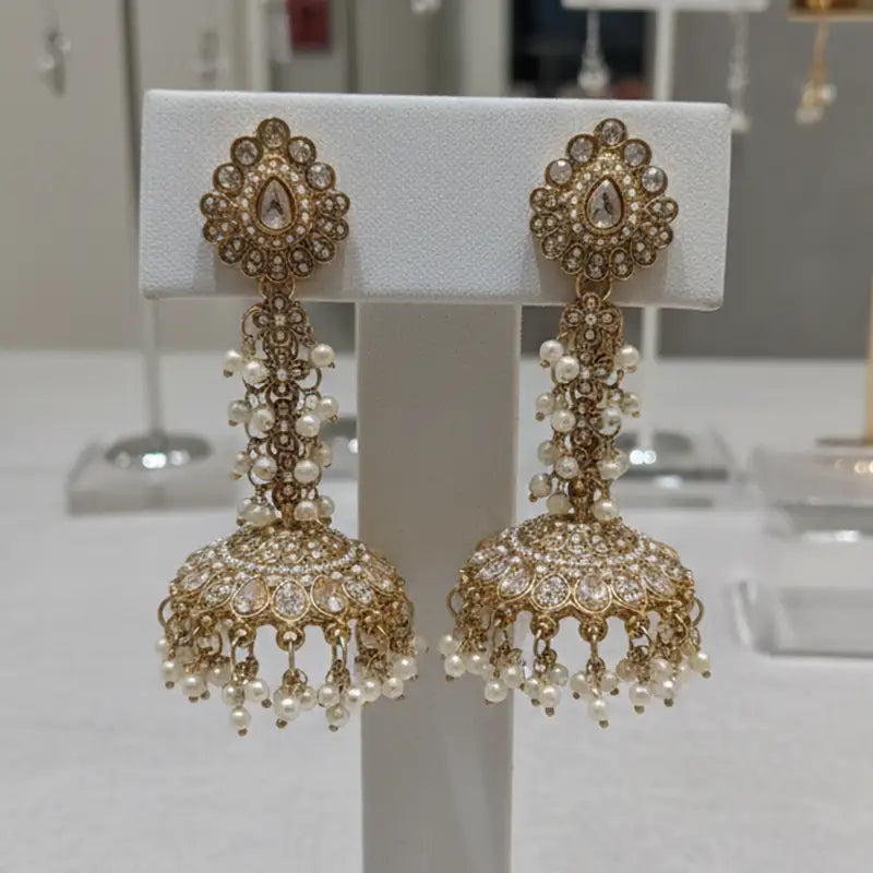 Ritika Royal Gold Kundan Earrings