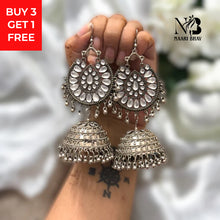 Gulnaar Silver Oxidised Jhumka