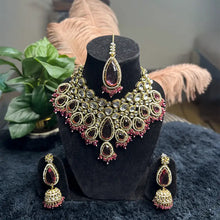 Noorani Polki Bridal Choker Set- Ruby