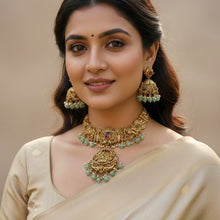 Indira Antique Gold-plated temple necklace set