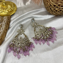 Akshara Royal Golden Floral Kundan Chandbali Earrings