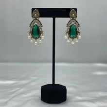 Tvasti Antique Bold Diamond Drop Stone Earrings
