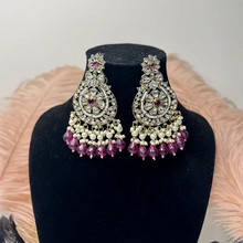 Saanvi Antique Kundan Chandbali Earrings