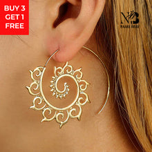 Rani Spiral Circular Hoop Earrings