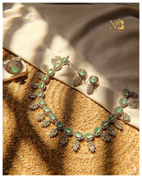 Anjana American Diamond NeckSet - Mint Green