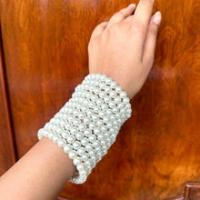 Pearl Spiral Cuff - white