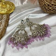 Akshara Royal Golden Floral Kundan Chandbali Earrings