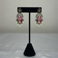 Tvasti Antique Bold Diamond Drop Stone Earrings