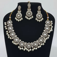 Nura Floral Kundan pearl necklace set