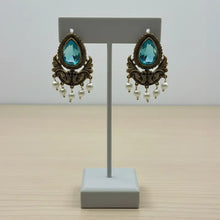 Dhwani Antique Gold Teardrop Stone Stud Earrings