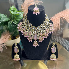 Noorani Polki Bridal Choker Set- Baby Pink