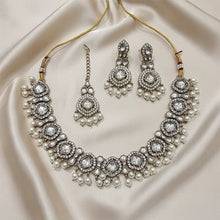 Nura Floral Kundan pearl necklace set
