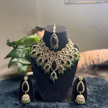 Noorani Polki Bridal Choker Set- Green