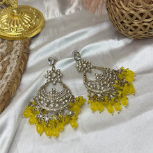 Akshara Royal Golden Floral Kundan Chandbali Earrings