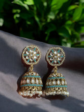 Elegant Gold-Plated Jhumkas with Pearls