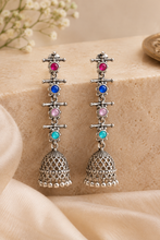 Pooja Silver Oxidised Earrings