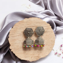 Hexa Charm Antique Jhumka Earrings