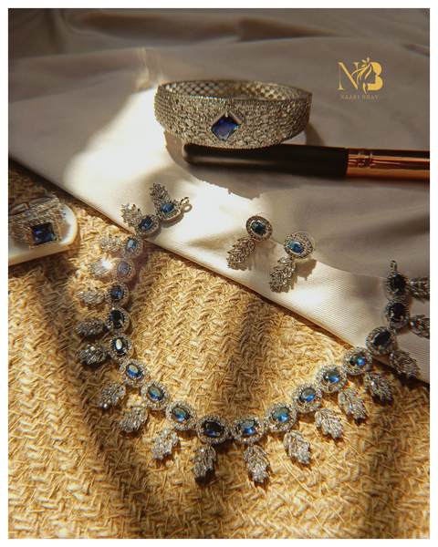Anjana American Diamond NeckSet - Navy Blue