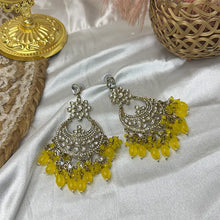 Akshara Royal Golden Floral Kundan Chandbali Earrings