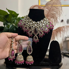 Noorani Polki Bridal Choker Set- Dark Pink