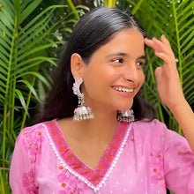 Peacock Oxidised Jhumka Earring