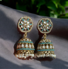 Elegant Gold-Plated Jhumkas with Pearls