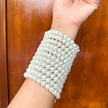 Pearl Spiral Cuff - white
