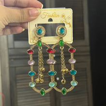 Rashi Stone Dual Dangle Earrings