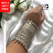 Satya Rhodium Plated Oxidized Brass Handcuff