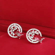 Floral American Diamond Stud Pendant set