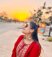 Pooja Silver Oxidised Earrings