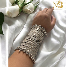 Satya Rhodium Plated Oxidized Brass Handcuff