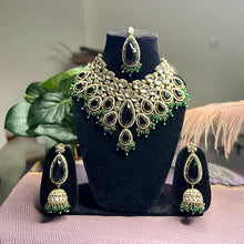 Noorani Polki Bridal Choker Set- Green