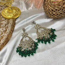 Akshara Royal Golden Floral Kundan Chandbali Earrings