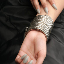 Tribhanga Silver Spiral Cuffs