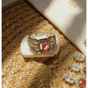 American Diamond Ring - Ruby