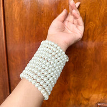 Pearl Spiral Cuff - white