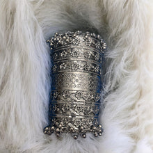 Radha Rhodium Plated Oxidized Brass Handcuff