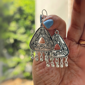 Chandani Triangle Silver Earrings