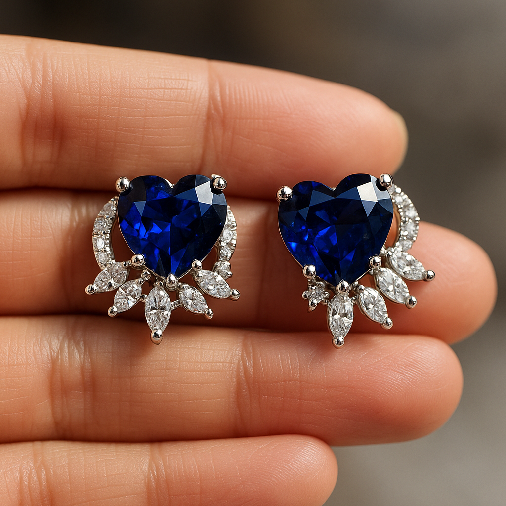 Heart Cut Luxury American Diamond Studs
