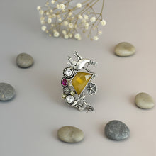 Deep German Silver Oxidised Ring