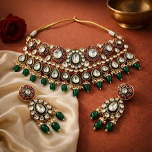 Farhana Royal Emerald Kundan Choker Set