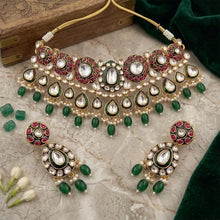 Farhana Royal Emerald Kundan Choker Set