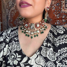 Farhana Royal Emerald Kundan Choker Set