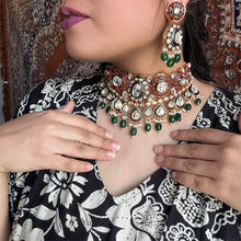 Farhana Royal Emerald Kundan Choker Set