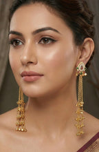 Amira Kashmiri Gold Ghungroo Jhumka Earrings