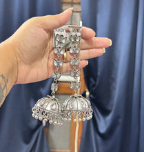 Pooja Silver Oxidised Earrings