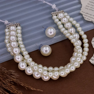 Pratha 3 layer Pearl Choker Set